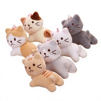 Peluche Super Douce de 4 Pouces, Motif Chat Japonais Mignon et Fleurs, Rembourrage en Coton, Anti-Stress, Cadeau d'Anniversaire & Pendentif