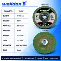 WELLDON T27 100x6.0x16MM Disque de découpe et de meulage pour métaux 4 pouces, Accessoires pour meuleuse d'angle