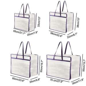 Organisateur de rangement écologique pliable pour vêtements, sac de déménagement transparent, sac de voyage, sac en plastique, organisateurs pour la maison - Product Image 2