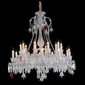 Lampadario di cristallo lungo di lusso moderno lampada di cristallo per la casa hotel hall lampadari da sposa soffitto di lusso a sospensione