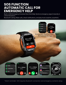 Smartwatch GTH3 per Esterni con Schermo da 2,01 Pollici, GPS Integrato, Bussola, Torcia, Batteria da 540mAh, IP68, Funzione Chiamata - Product Image 6