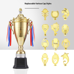 Trophées géants en argent plaqué populaires en Amérique et en Europe, base surélevée, trophée de champion sportif moderne, trophée de football, trophée en métal - Product Image 5