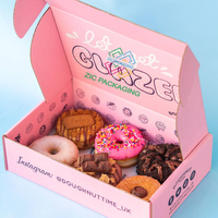 Boîtes à pâtisserie en papier rose de qualité alimentaire, boîtes de luxe pour macarons, pâtisserie, mochi, beignets, emballage avec sacs en papier