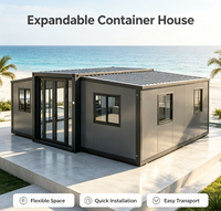 Maison conteneur pliable extensible à double aile, préfabriquée, avec structure extérieure en acier galvanisé, triple capacité, résistante aux intempéries, 20 pieds, 37 m²