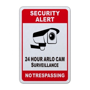 24 saat Video işareti İzinsiz alüminyum uyarı işareti CCTV güvenlik kamera için Metal cctv uyarı işareti - Product Image 4