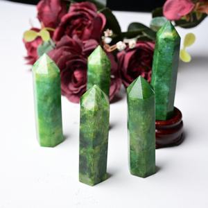 Pilier en pierre de lune verte sculpté à la main de haute qualité CrystalHola pour la décoration intérieure et le Feng Shui (vente en gros) - Product Image 3