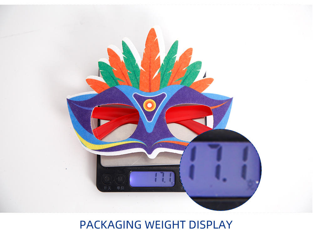 YOLAN Flower Shape Carnival Glasses Halloween Christmas Holiday Decoration Makeup Ball Dress Party Supplies Colorful Feather