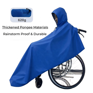 Poncho de pluie réfléchissant personnalisé pour fauteuil roulant, imperméable et extra long, style cape, pour personnes âgées et scooters de mobilité - Product Image 2