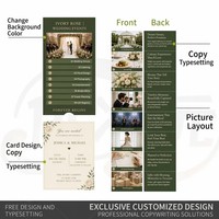 Tarjetas de Cascada Personalizadas para Programa de Ceremonia de Boda con Pestañas de Orden de Servicios e Integración de Votos Personalizados