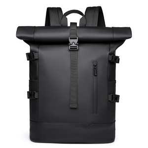 Hot-Selling Laptop Backpack Large Capacity Men's Roll-Top Backpack Waterproof Oxford for Travel Outdoor Casual Laptop Use - Product Image 1