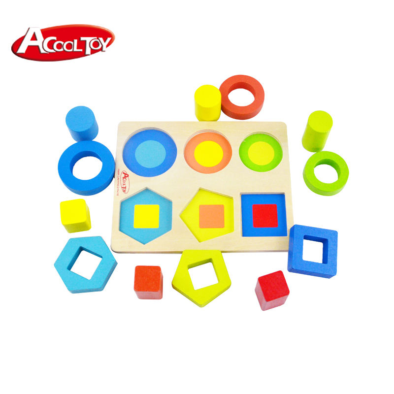 Puzzle di forme geometriche in legno ispirato ai Montessori per bambini dai  ai anni