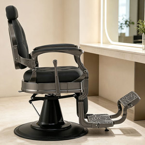 Fauteuil de <span class=keywords><strong>Barbier</strong></span> Professionnel Inclinable Robuste Style Rétro Antique pour Salon de Coiffure - Product Image 2