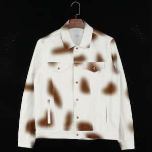 高品質でおしゃれなメンズ向けカスタムデニムプリント長袖シャツ - Product Image 1