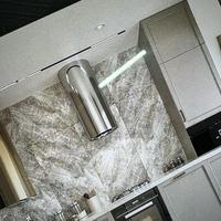 Hotte de cuisine de style îlot européen avec extracteur de fumée à hauteur réglable 220V Ventilateur d'extraction Garantie 1 an Composant moteur central
