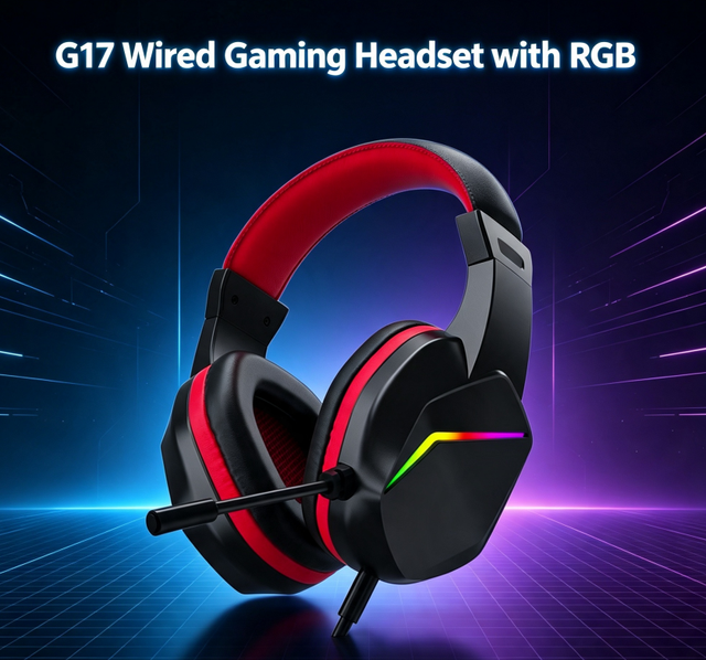 Competitive Price  Over Ear Wired Gaming Headset with RGB  USB+3.5mm Jack Headphone with Mic&Adjustable Headband Siberia S-G17