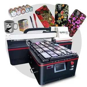 Rainbow velocidade rápida RB-4060 impressora uv de mesa com dupla DX8 cabeças máquina de impressão