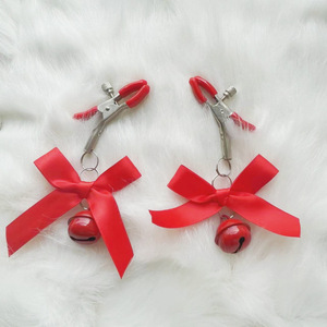 Adjustable bell-shaped nipple clamp with <b>bow</b> for men and women, suitable for adult use, including breast clamps, vaginal - Product Image 2