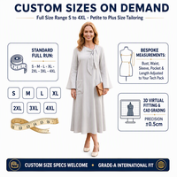 Robe midi ample personnalisée pour femme, col à nouer, manches évasées, poches plaquées, grandes tailles, usine de vêtements OEM ODM