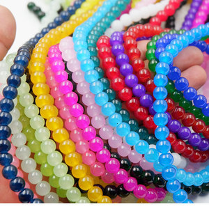 Usine de cristal de vente chaude pas cher <span class=keywords><strong>prix</strong></span> 4mm-14mm perles rondes de <span class=keywords><strong>jade</strong></span> d'imitation perles rondes de verre pour la fabrication de bijoux à bricoler soi-même - Product Image 4