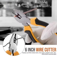 Estuche rígido compacto pequeño amarillo de 24 piezas Kit de herramientas manuales básicas para reparación del hogar Acero al carbono. Alicates de Llaves hexagonales para manitas domésticas