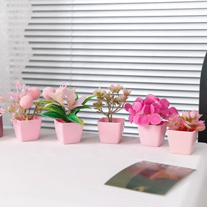 Set di 5 Fiori Artificiali <span class=keywords><strong>Rosa</strong></span> <span class=keywords><strong>con</strong></span> Vaso, Mini <span class=keywords><strong>Piante</strong></span> in Vaso per Decorazione Casa, Ufficio e Tavolo, Piccole <span class=keywords><strong>Piante</strong></span> Artificiali - Product Image 5