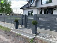 Clôture de jardin en alliage d'aluminium, treillis métallique revêtu, portails semi-privés pour extérieur, écologiques et résistants aux intempéries