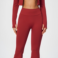 Ensemble de vêtements de yoga 3 pièces pour femmes, vêtements de sport sans couture, leggings de sport à taille haute et évasés, collants chauds pour femmes, vêtements de sport personnalisés