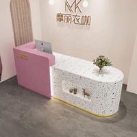 Logo personnalisable Nail Beauty clinique Spa bar Salon rose blanc or violet bureau de réception rond salon de beauté