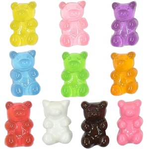 Mini-ours en résine mignons, breloques miniatures pour la fabrication de bijoux DIY, pinces à cheveux, épingles à cheveux, décorations artisanales animales à dos plat - Product Image 1