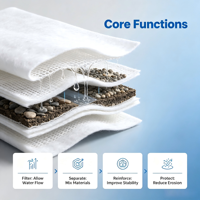 Géotextile tissé robuste 300gsm 400gsm pour la consolidation des fondations routières et le renforcement des talus