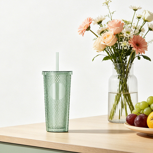 Vaso de Plástico Transparente de 17 oz con Logotipo Personalizado, Tapa con Diseño de Diamante, Pajita, <span class=keywords><strong>a</strong></span> Prueba de Fugas, Libre de BPA, Apto para <span class=keywords><strong>Agua</strong></span> Hirviendo, para Uso en Exteriores - Product Image 6