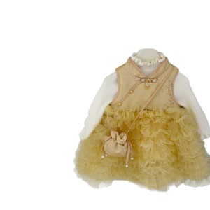 Tongxingyuan Girls Golden Yellow Chinese Style Puffy Skirt Dress New Year Occasion - Product Image 5