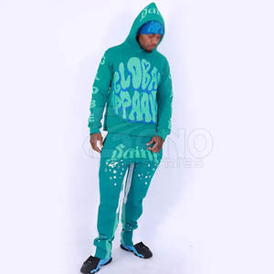 ชุดวอร์มผ้าฝ้าย 100% ระบายอากาศได้ดี พิมพ์ลายพัฟฟ์ ทรงปกติ ขนาดสั่งทำได้จาก Hugh Manufacturing เหมาะสำหรับวิ่งจ๊อกกิ้งในฤดูหนาว - Product Image 2