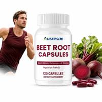 Ausreson OEM Extrait de graines de betterave rouge en capsules, Suppléments énergétiques 8000mg, Capsules de betterave purement naturelles pour les végétariens