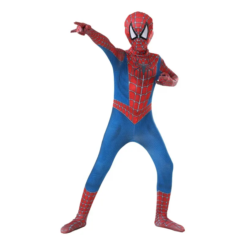 Gran oferta fiesta niños y adultos TV y película disfraz Halloween superhéroe disfraz Spider Man traje para mascarada