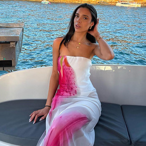 Robes pour femmes sexy transparentes sans bretelles à imprimé floral, vêtements décontractés, vêtements de rue d'été, vêtements de plage, vacances - Product Image 3