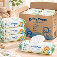 120 lingettes pour bébé hypoallergéniques, sans parfum, sans alcool, lingettes humides douces pour la peau sensible des nouveau-nés, en vrac