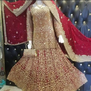 ATIYA LIBAS Lehenga Choli nupcial indio/pakistaní con material de acetato y bordado Zardozi pesado para mujeres - Product Image 5