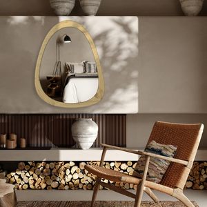Custom Asymmetrical Floor Full Body Wood <strong>Wall</strong> <strong>Mirror</strong> Full Length Irregular Wood Framed <strong>Mirror</strong> for Bedroom - Product Image 2