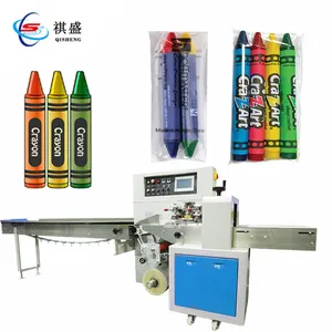 Auto feeder Packaging Wax Crayon / Candle / Pen Automatic flow Packing Machine