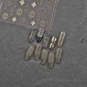 Adesivi per Unghie con Logo Bronzato, Decorazioni Vintage Bohémien, Vendita all'Ingrosso Ms344 - Product Image 3