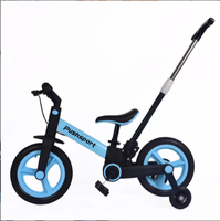 Vélo pliant multifonction en acier au carbone pour enfants, prix d'usine de gros, avec roues d'apprentissage et mode poussette