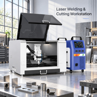Mesin Pembersih Pengelasan Pemotongan CNC Laser Serat Integrasi Multifungsi 800W Kepala Laser Au3tech Logam/Lembaran Logam Kuningan Baru