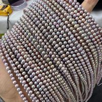 Perles d'eau douce naturelles Zhuji, rondes, 3-5 mm, colorées, pour nail art, semi-finies, vente en gros