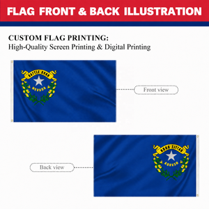Expédition rapide Drapeau de l'État du Nevada 3x5FT, Drapeau personnalisé de l'État Silver State, Double couture, Œillets en laiton pour événements et célébrations - Product Image 3