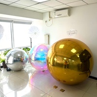 Ballon Miroir Gonflable Réutilisable Grande Décoration d'Événement Ballon Bulle en PVC Doré Argenté pour Spectacles Fêtes Scènes Mariages