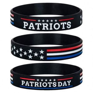 Bracelet en silicone tendance avec drapeau américain, personnalisable avec logo, cadeaux pour événements et fêtes - Product Image 1