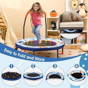 Mini Trampolín Plegable de 36 Pulgadas para Niños Pequeños, Trampolín de Ejercicio Interior y Exterior con Luces LED - Product Image 6