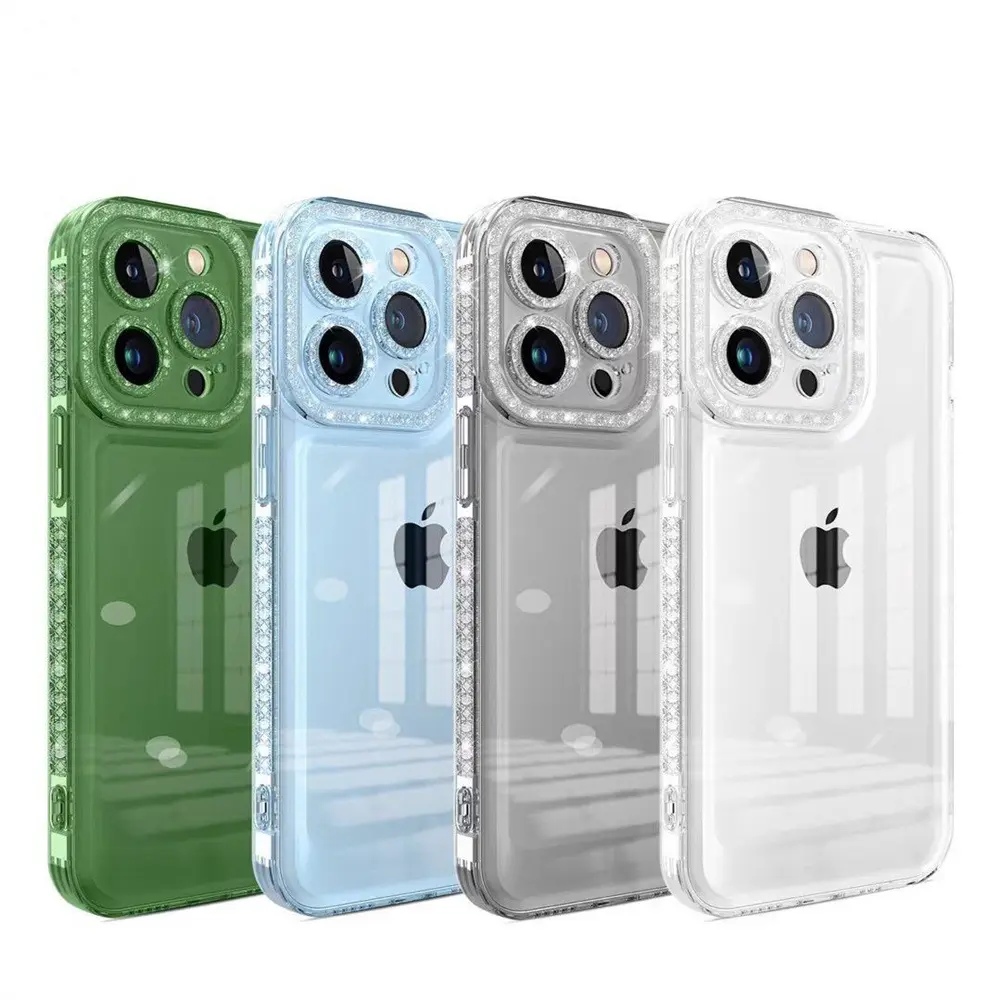 Новые с сияющими блестками со стразами для объектива камеры Чехол для мобильного телефона для iPhone 14 13 12 11 Pro Max X XS XR 7 8 Plus SE