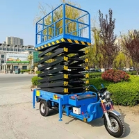 Plateforme élévatrice mobile hydraulique électrique pour travaux en extérieur, plateforme de travail à trois roues, élévateur à ciseaux